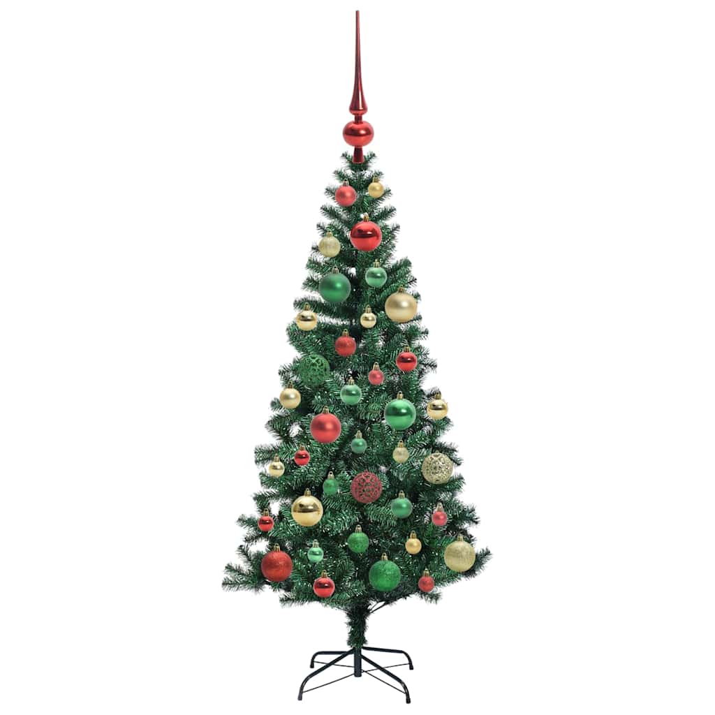 Pom de Crăciun artificial pre-iluminat Verde 120cm PVC și Metal GartenMobel Dekor