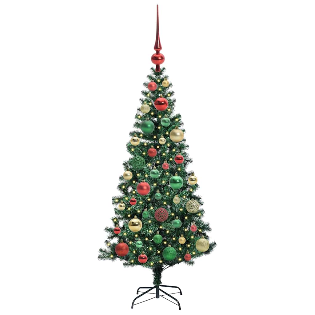 Pom de Crăciun artificial pre-iluminat Verde 120cm PVC și Metal GartenMobel Dekor