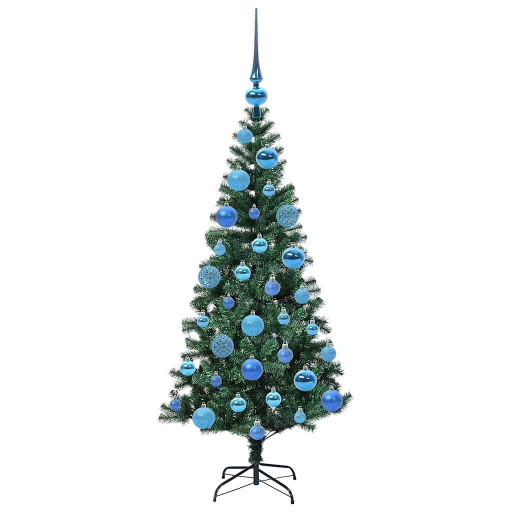 Pom de Crăciun artificial pre-iluminat Verde 120cm PVC și Metal GartenMobel Dekor