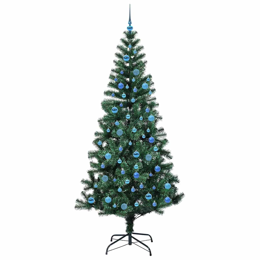 Pom de Crăciun artificial pre-iluminat Verde 240cm PVC și Metal GartenMobel Dekor