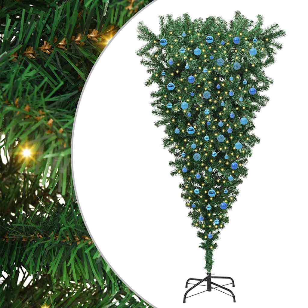 Brad de Crăciun artificial pre-iluminat cu minge, cu design răsturnat GartenMobel Dekor