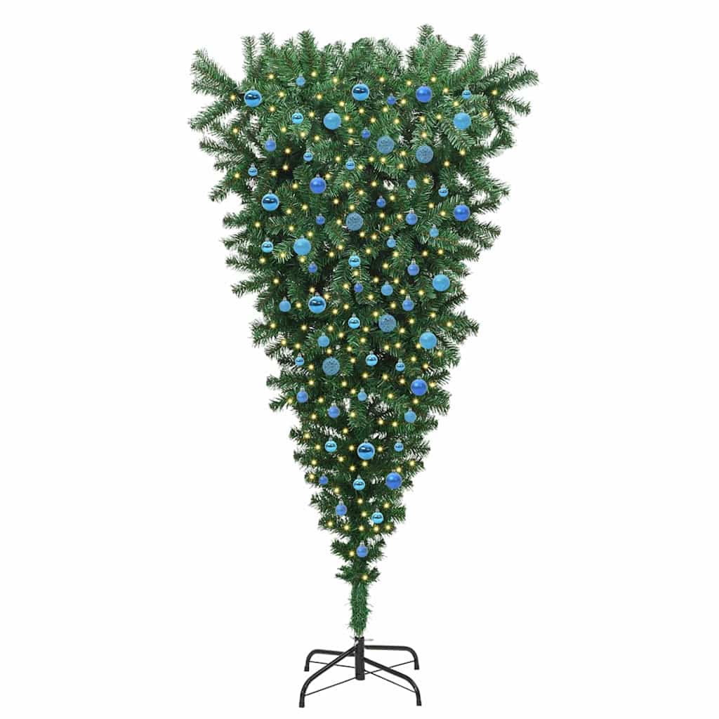Brad de Crăciun artificial pre-iluminat cu minge, cu design răsturnat GartenMobel Dekor
