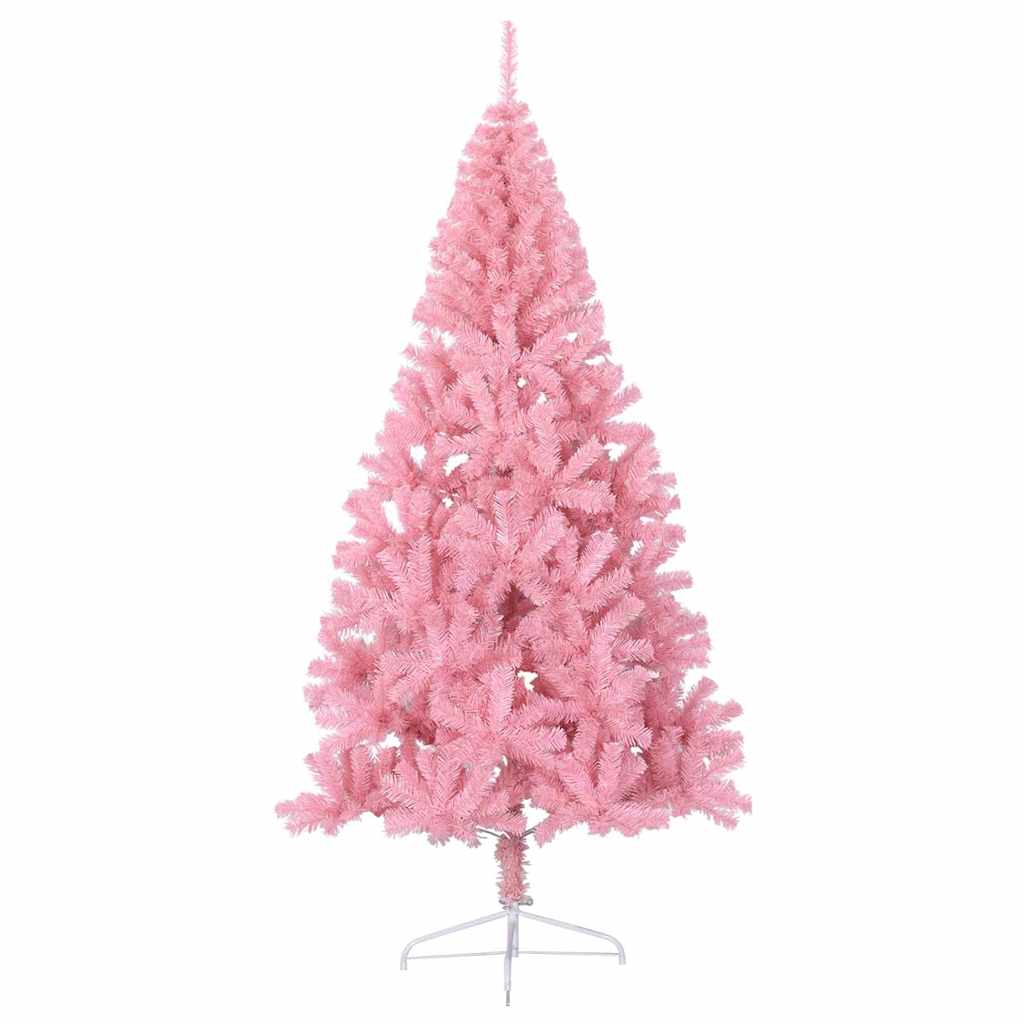 Brad de Crăciun artificial pre-iluminat Roz 210 cm PVC GartenMobel Dekor