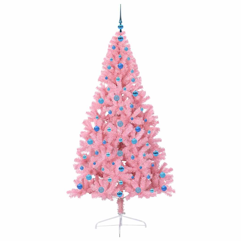 Pom de Crăciun artificial pre-iluminat Roz 210 cm PVC GartenMobel Dekor