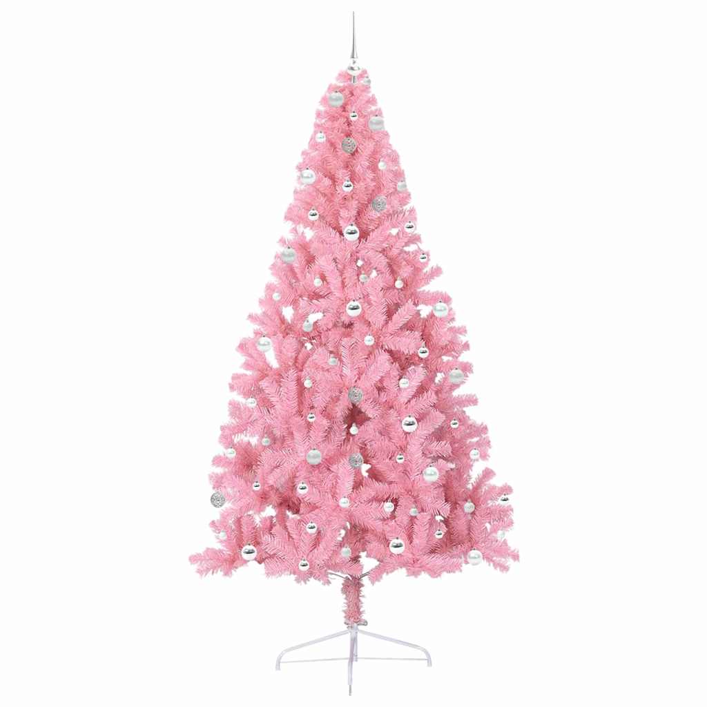 Pom de Crăciun artificial pre-iluminat Roz 240 cm PVC GartenMobel Dekor