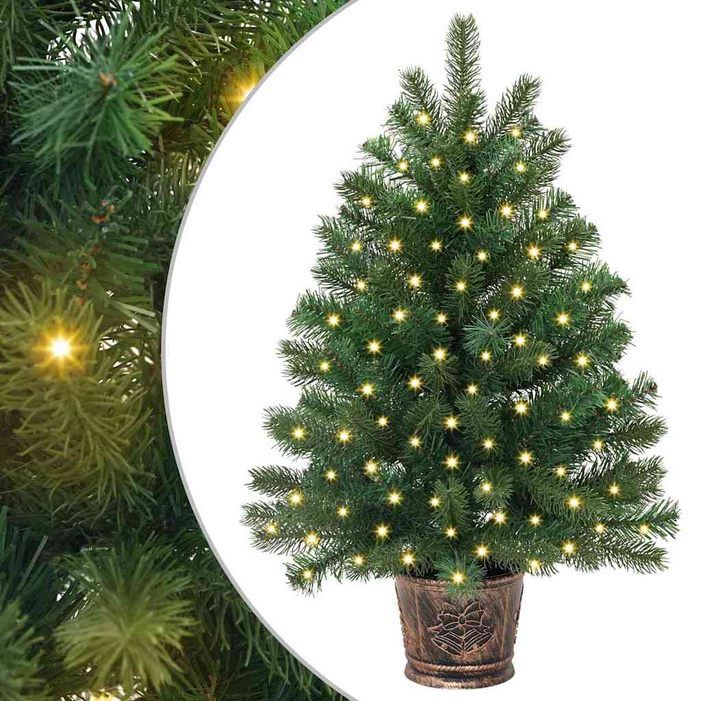 Brad de Crăciun artificial cu 150 LED Verde 90 cm PE și PVC GartenMobel Dekor