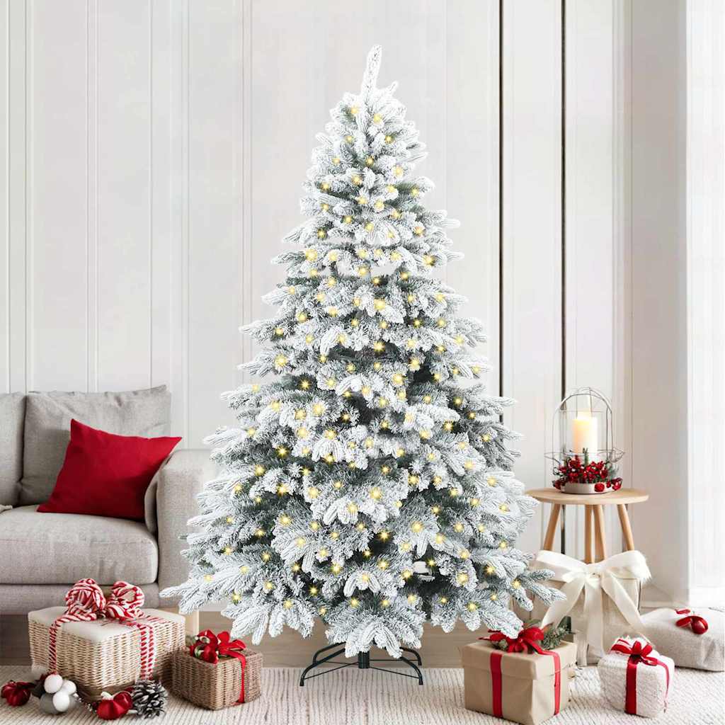 Brad de Crăciun artificial cu 300 LED Verde 210 cm PE și PVC GartenMobel Dekor