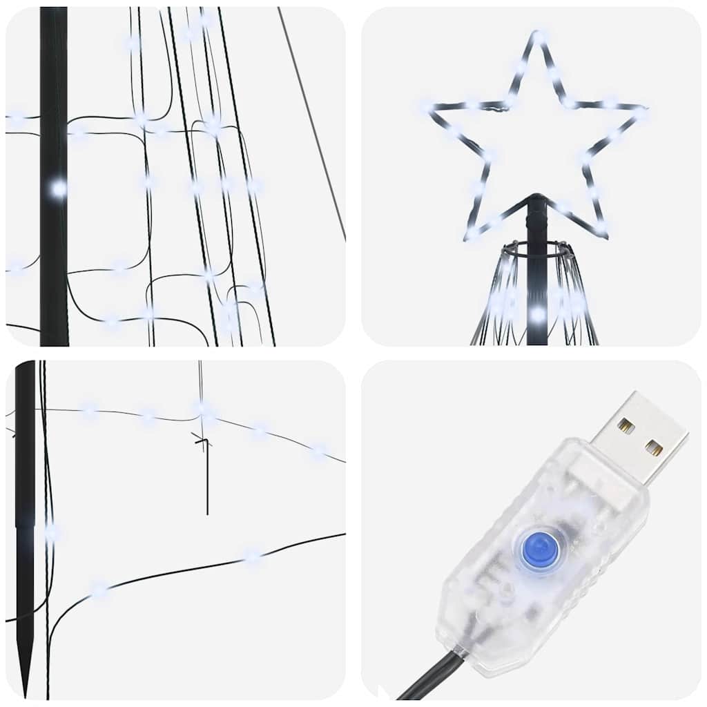Brad de Crăciun LED cu 800 LED Alb rece 400 cm Fier GartenMobel Dekor