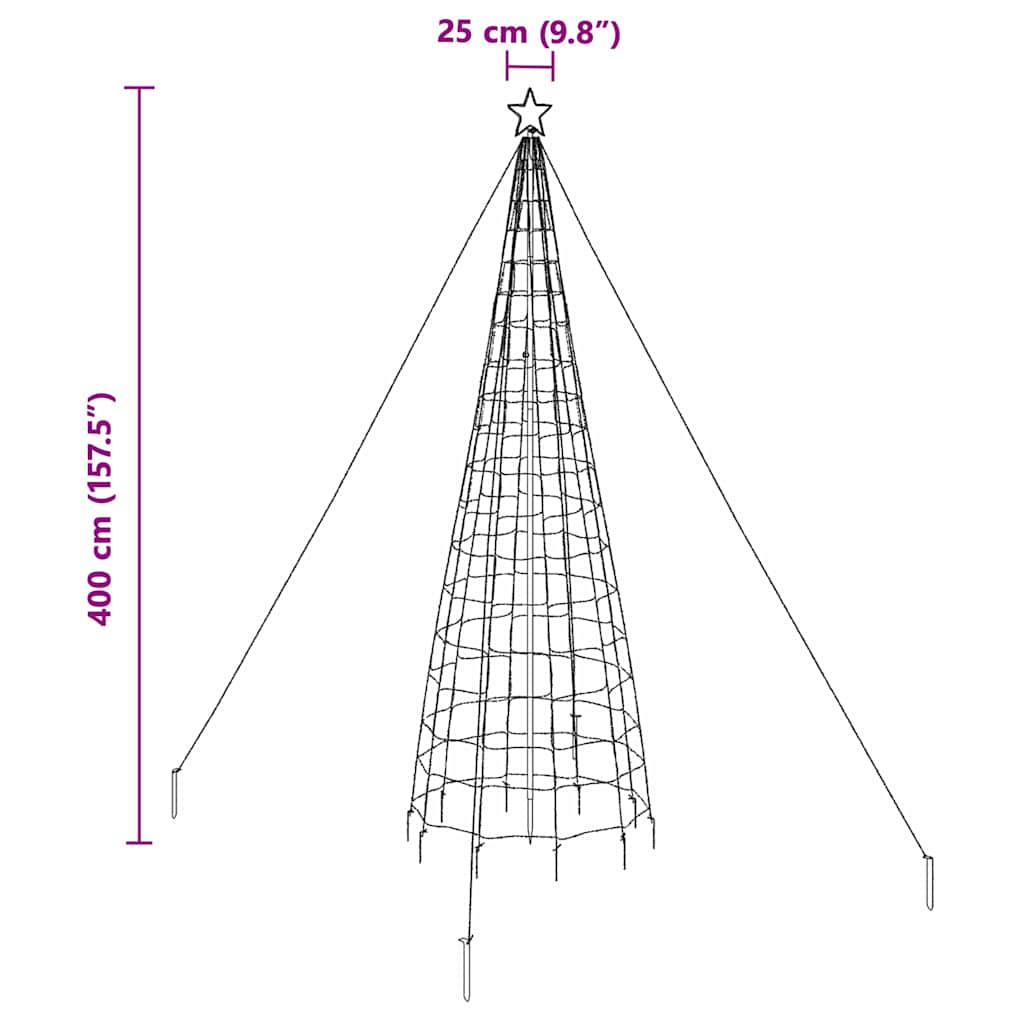 Brad de Crăciun LED cu 800 LED Multicolour 400 cm Fier GartenMobel Dekor