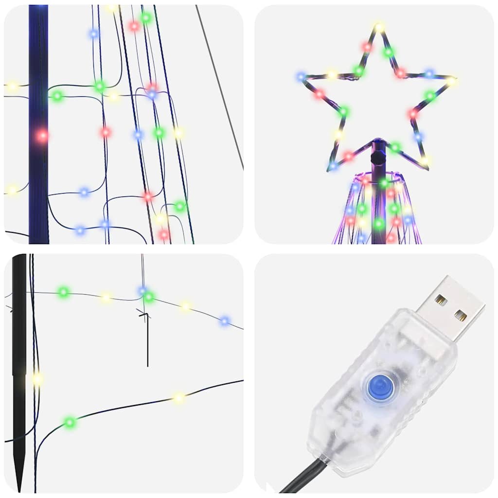 Brad de Crăciun LED cu 800 LED Multicolour 400 cm Fier GartenMobel Dekor