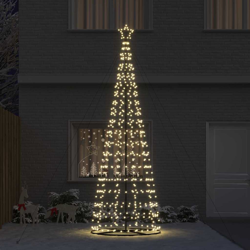 Brad de Crăciun LED cu 800 LED cu suport Alb cald 400 cm Fier GartenMobel Dekor