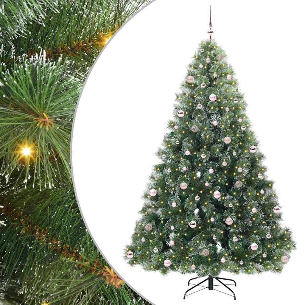 Brad de Crăciun artificial cu 300 LED Verde 240 cm PE și PVC GartenMobel Dekor