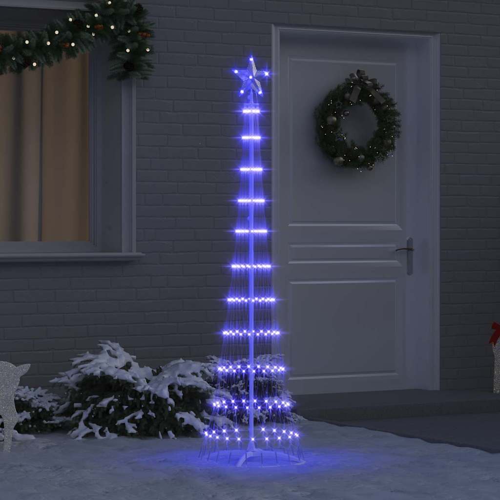 Brad de Crăciun LED albastru 138.5 x 138.5 x 399 cm Metal GartenMobel Dekor