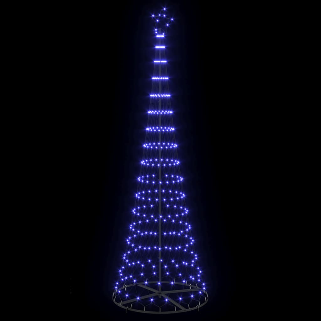 Brad de Crăciun LED albastru 138.5 x 138.5 x 399 cm Metal GartenMobel Dekor