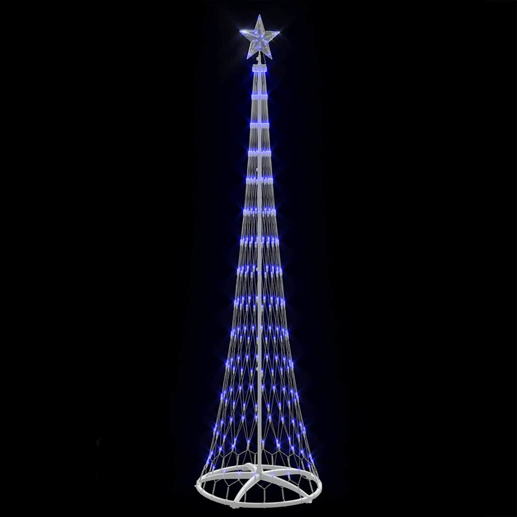 Brad de Crăciun LED albastru 138.5 x 138.5 x 399 cm Metal GartenMobel Dekor