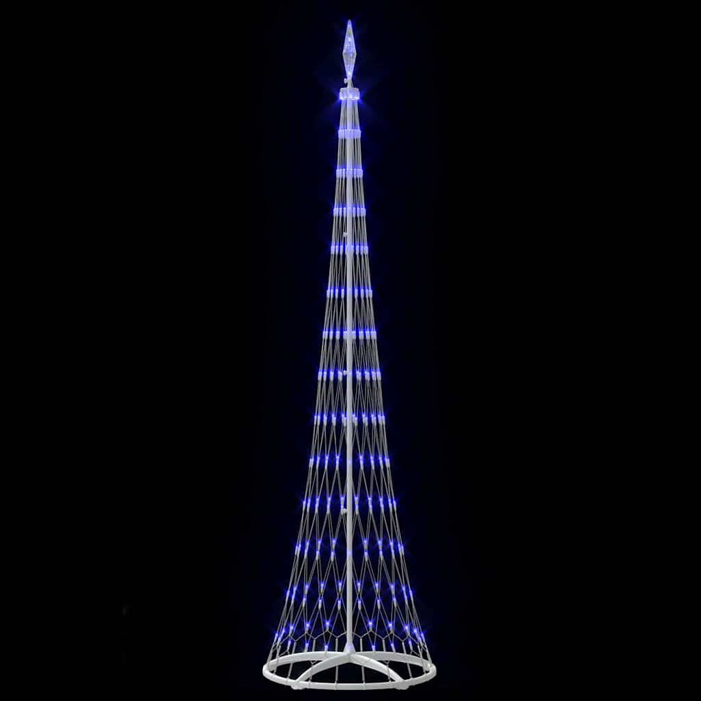 Brad de Crăciun LED albastru 138.5 x 138.5 x 399 cm Metal GartenMobel Dekor