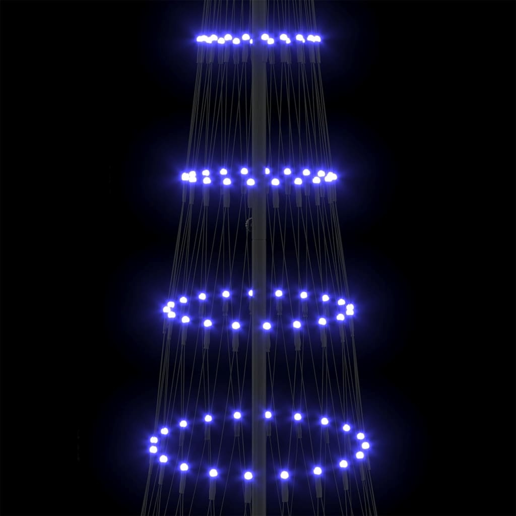 Brad de Crăciun LED albastru 138.5 x 138.5 x 399 cm Metal GartenMobel Dekor