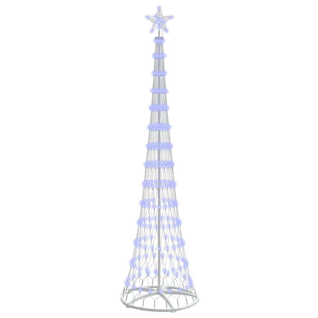 Brad de Crăciun LED albastru 138.5 x 138.5 x 399 cm Metal GartenMobel Dekor