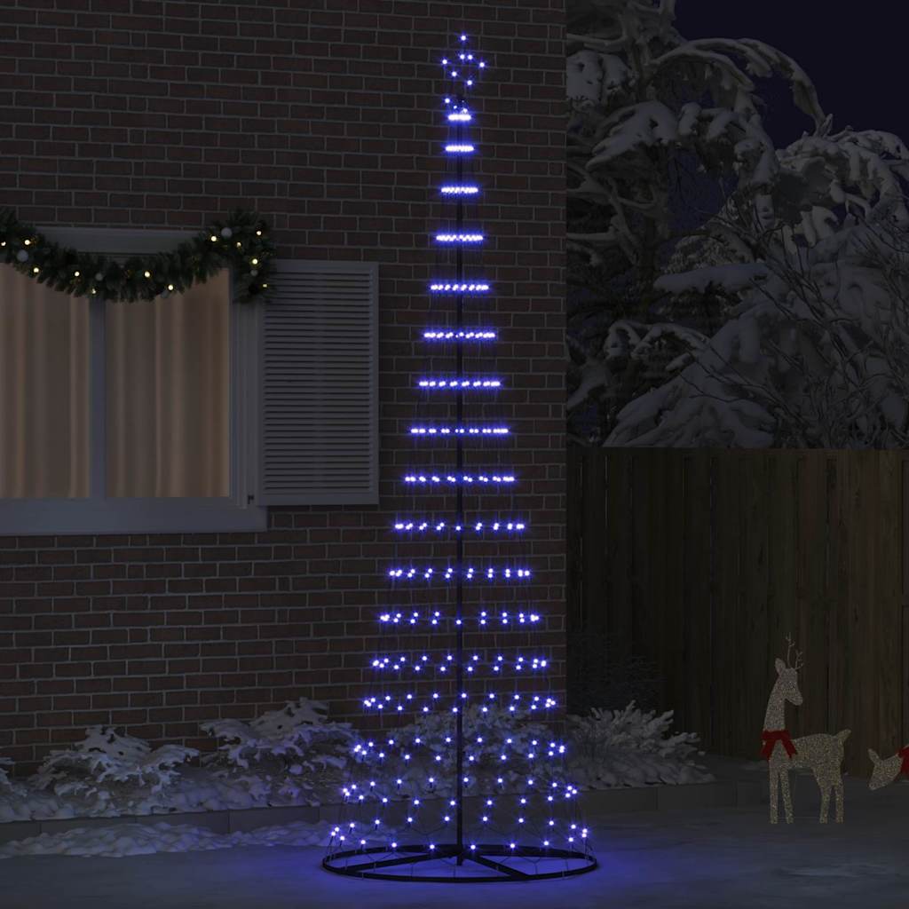 Brad de Crăciun LED albastru 138.5 x 138.5 x 399 cm Metal GartenMobel Dekor