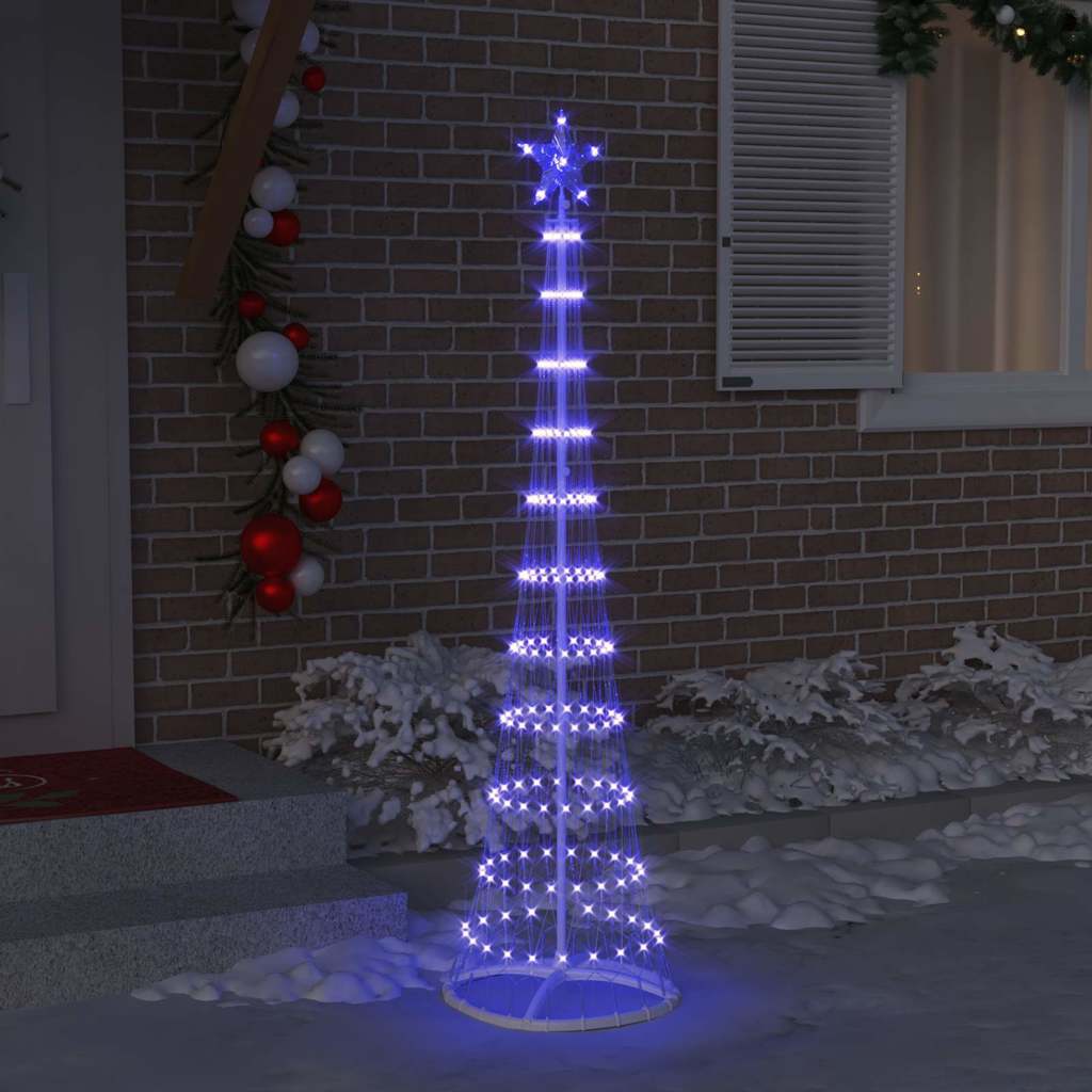 Brad de Crăciun LED albastru 138.5 x 138.5 x 399 cm Metal GartenMobel Dekor