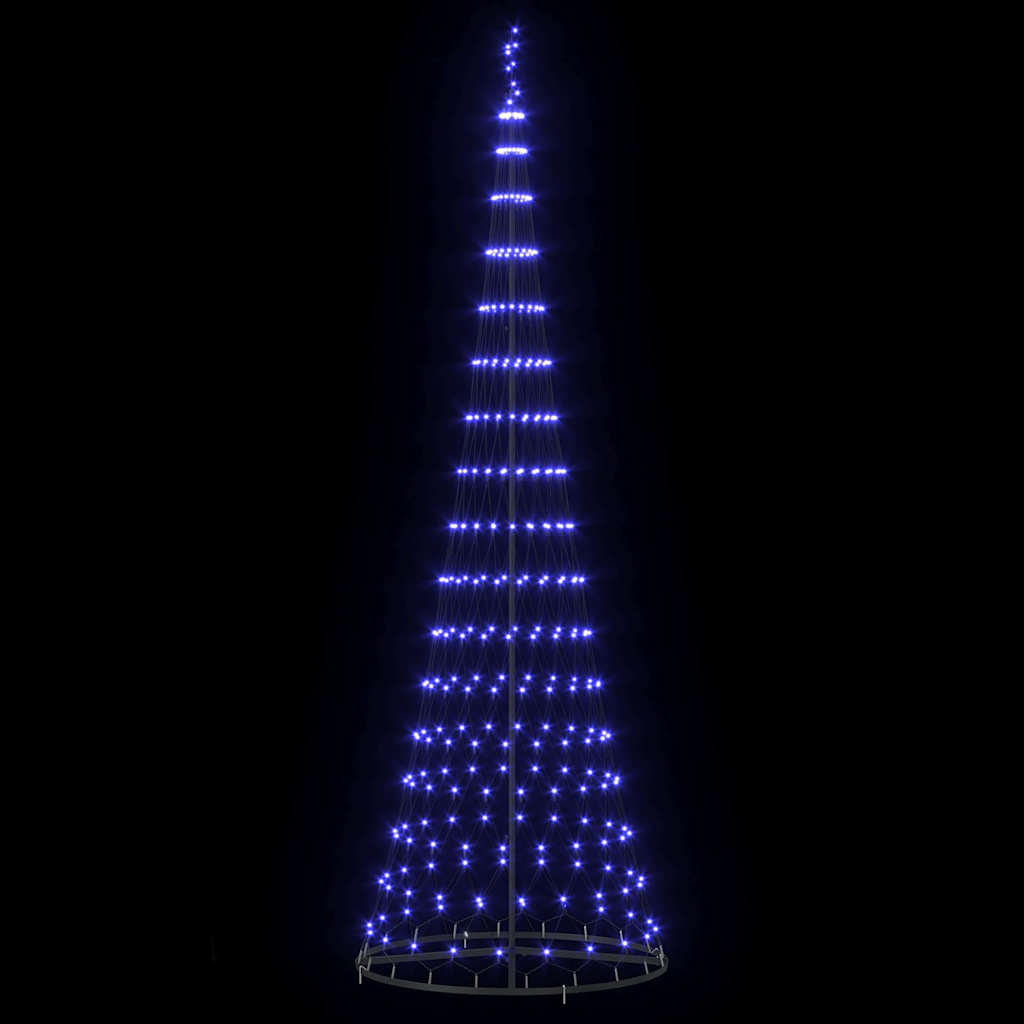 Brad de Crăciun LED albastru 138.5 x 138.5 x 399 cm Metal GartenMobel Dekor