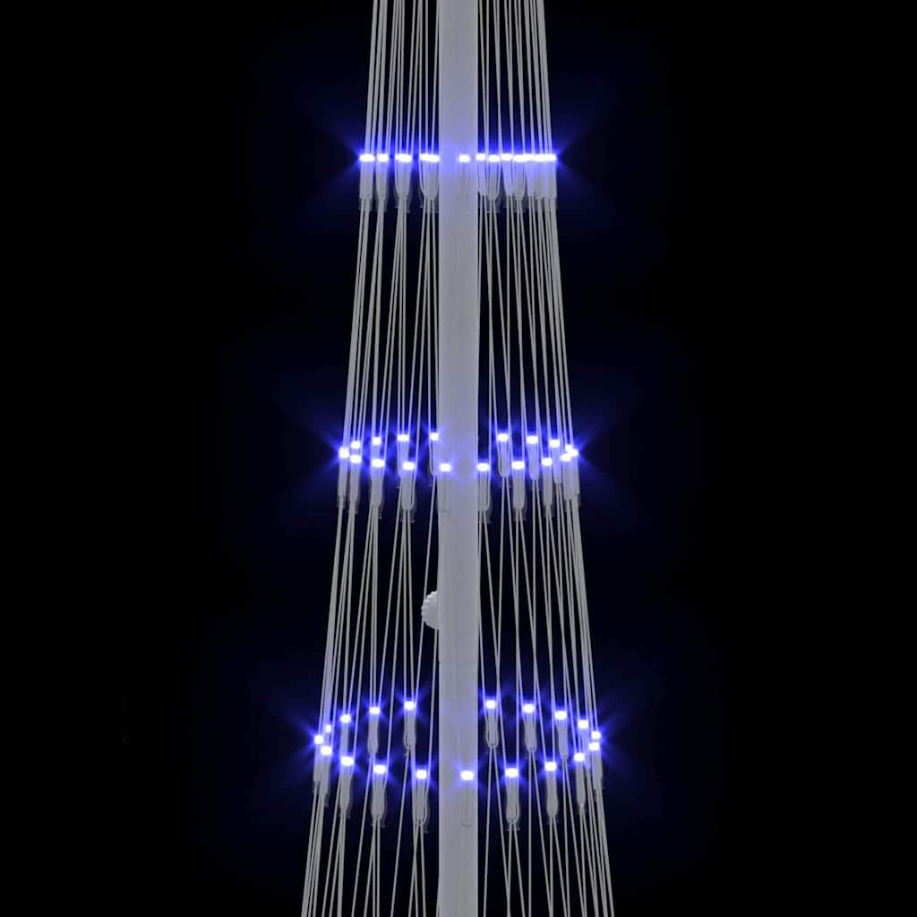 Brad de Crăciun LED albastru 138.5 x 138.5 x 399 cm Metal GartenMobel Dekor