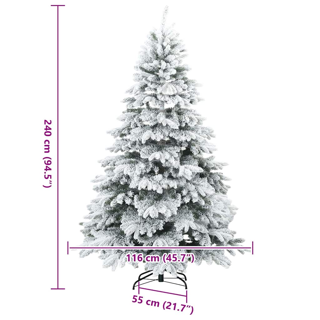 Brad de Crăciun Modern Artificial cu Ramuri Pliabile Acoperit cu Zăpadă GartenMobel Dekor
