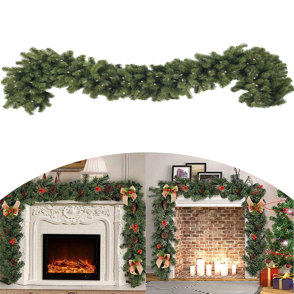 Ghirlanda de Craciun 2,7m din Crengute de Brad Artificial Verde Clasic Apuseni, Lungime 270cm, Aspect Natural