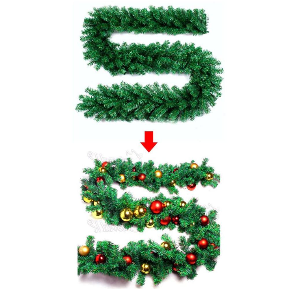 Ghirlanda de Craciun 2,7m din Crengute de Brad Artificial Verde Clasic Apuseni, Lungime 270cm, Aspect Natural