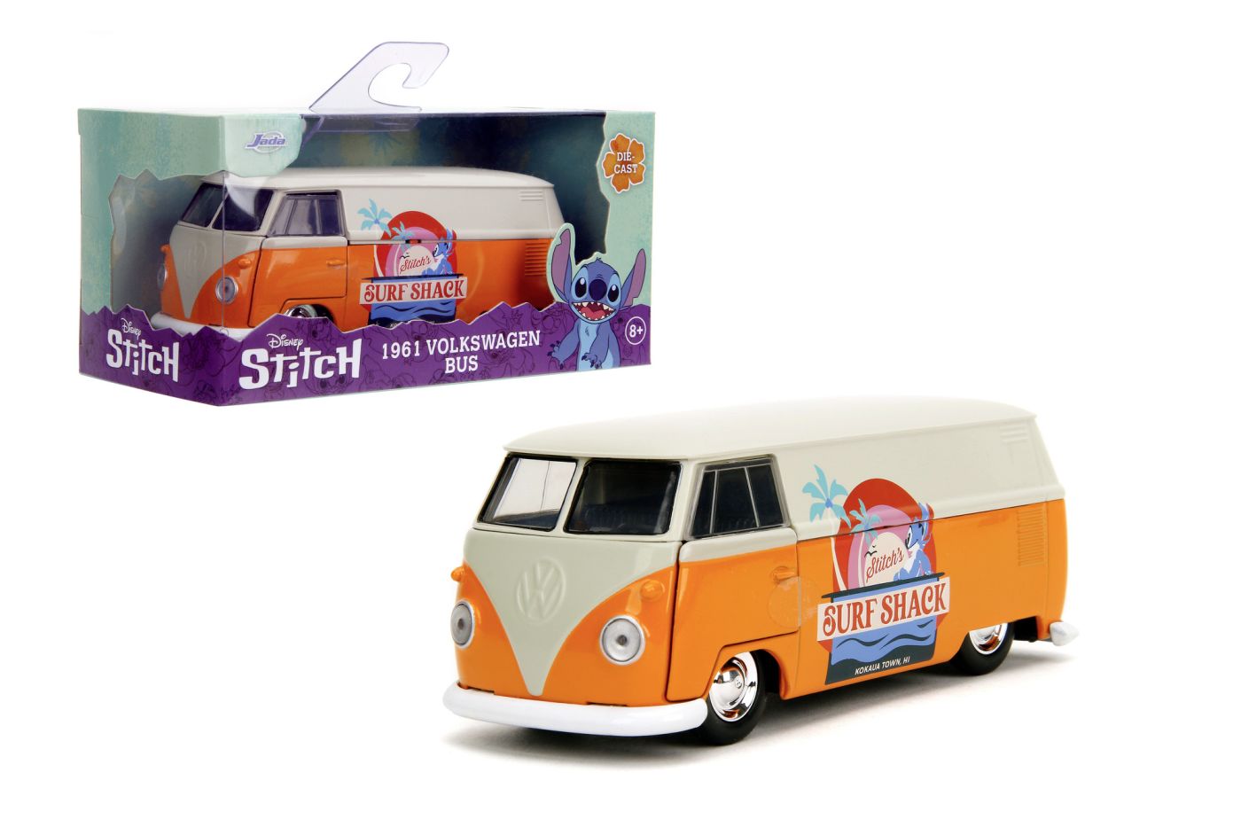 JADA DISNEY STITCH AUTOBUZ METALIC VOLKSWAGEN BUS 1961 SCARA 1 LA 32 SuperHeroes ToysZone