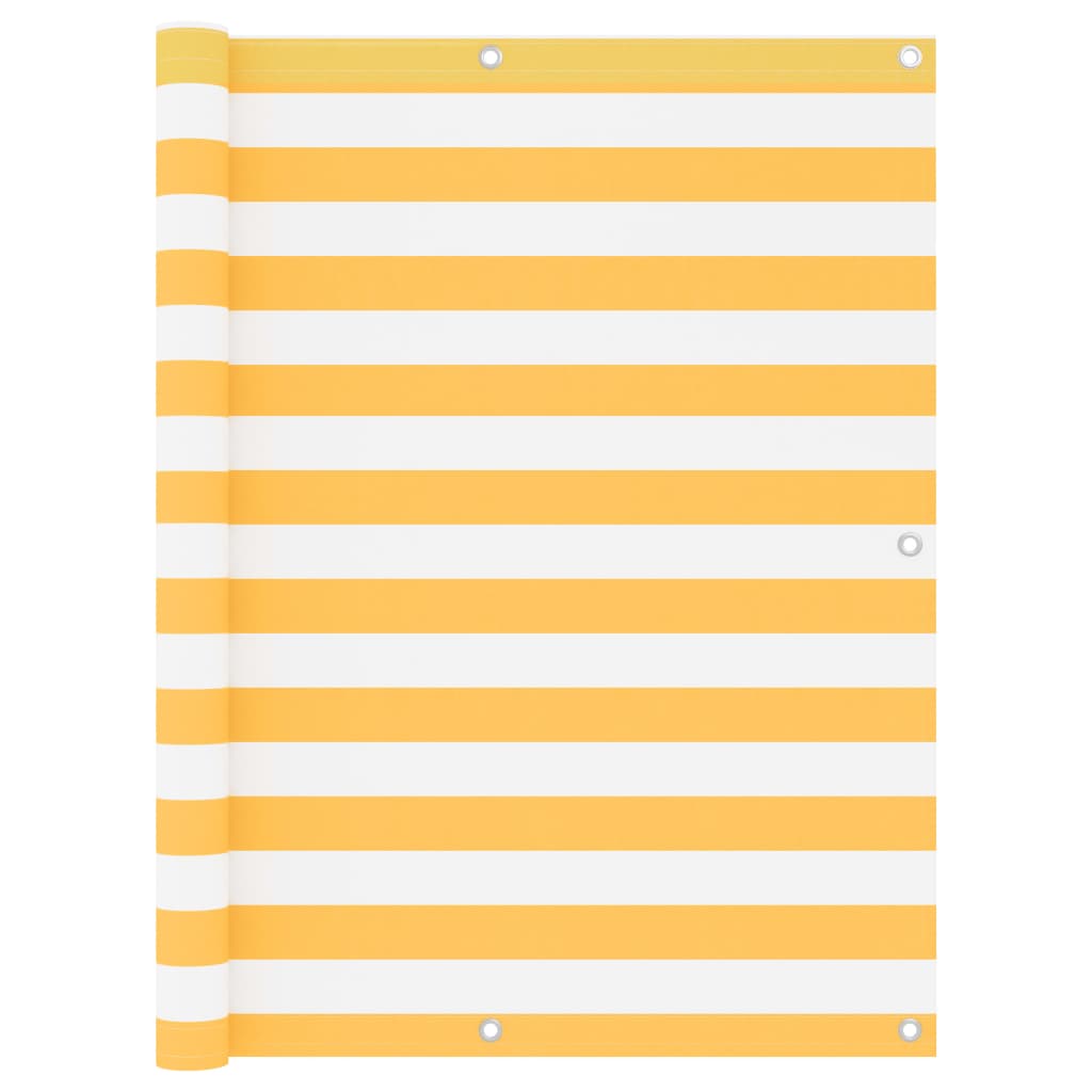 Paravan de balcon, alb și galben, 120 x 300 cm, țesătură oxford GartenMobel Dekor