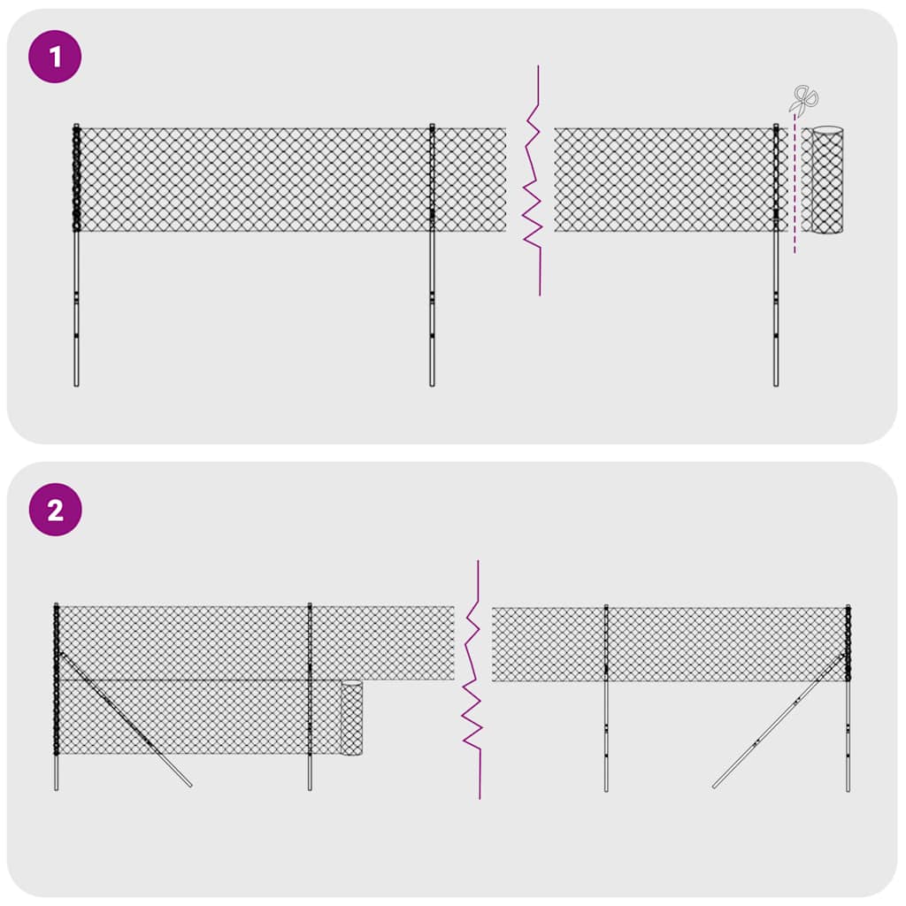 Gard plasă de sârmă cu țăruși de fixare, antracit, 2x10 m GartenMobel Dekor