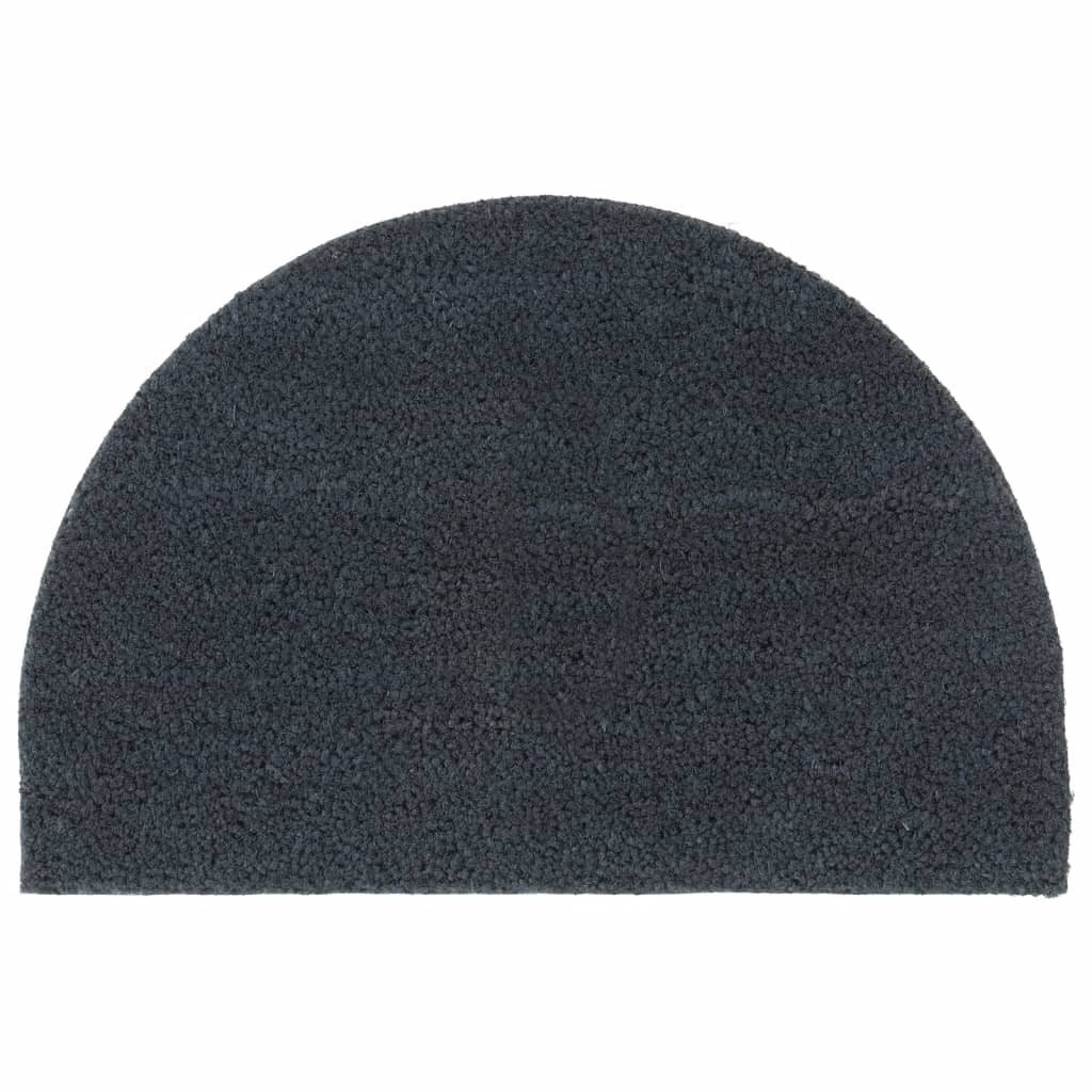 Covoraș de ușă semirotund, Gri închis, 40x60 cm, fibre de cocos GartenMobel Dekor