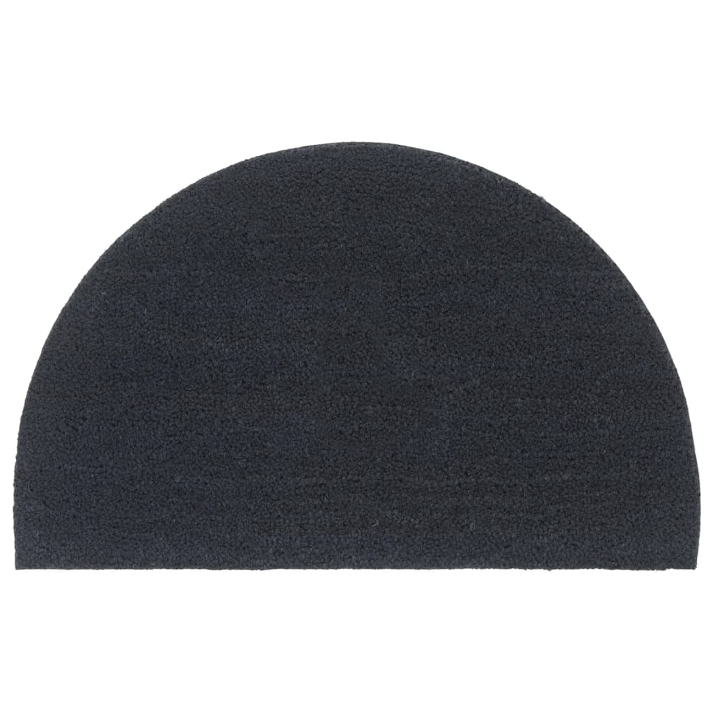 Covoraș de ușă semirotund, Gri închis, 50x80 cm, fibre de cocos GartenMobel Dekor