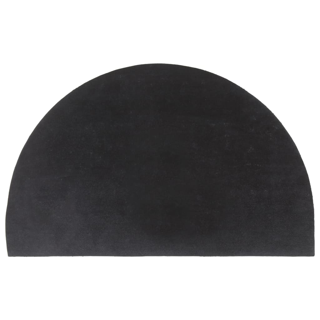 Covoraș de ușă semirotund, Gri închis, 50x80 cm, fibre de cocos GartenMobel Dekor