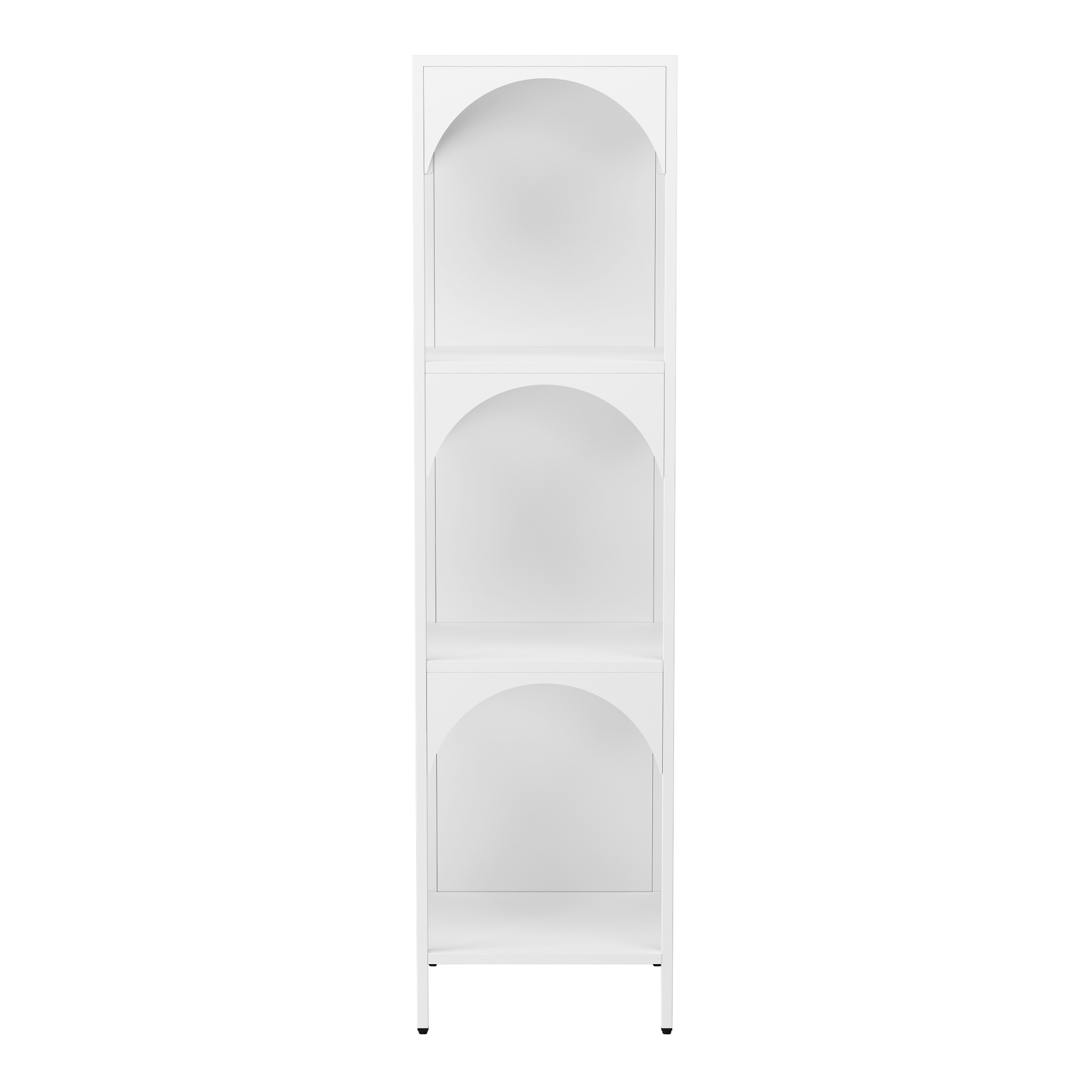 Raft, en.casa, PXSL-0149 Akaa, 133 x 35 x 35 cm, otel, alb, 5 kg, de sine statator, cu 4 polite depozitare HausGarden Leisure