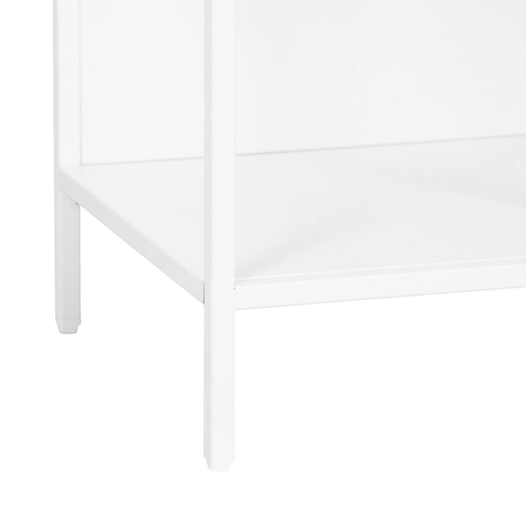 Raft, en.casa, PXSL-0149 Akaa, 133 x 35 x 35 cm, otel, alb, 5 kg, de sine statator, cu 4 polite depozitare HausGarden Leisure
