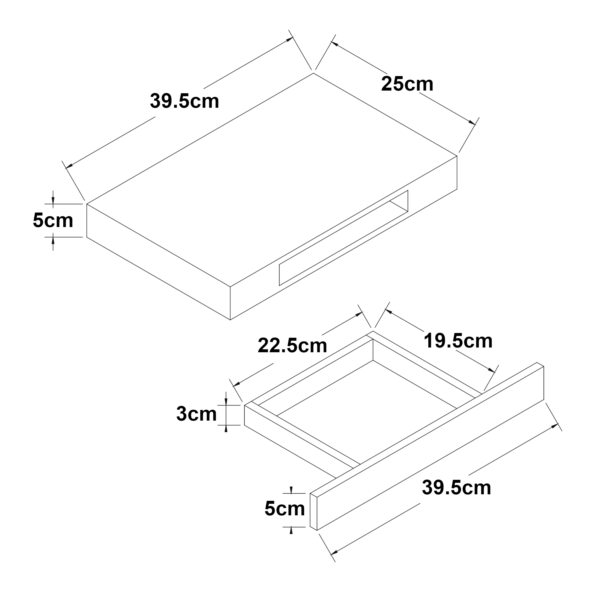 Raft, en.casa, PXWK-0002 Hyvinkaa, 39,5 x 25 x 5 cm, mdf, efect beton, 5 kg, cu sertar, montabil pe perete HausGarden Leisure