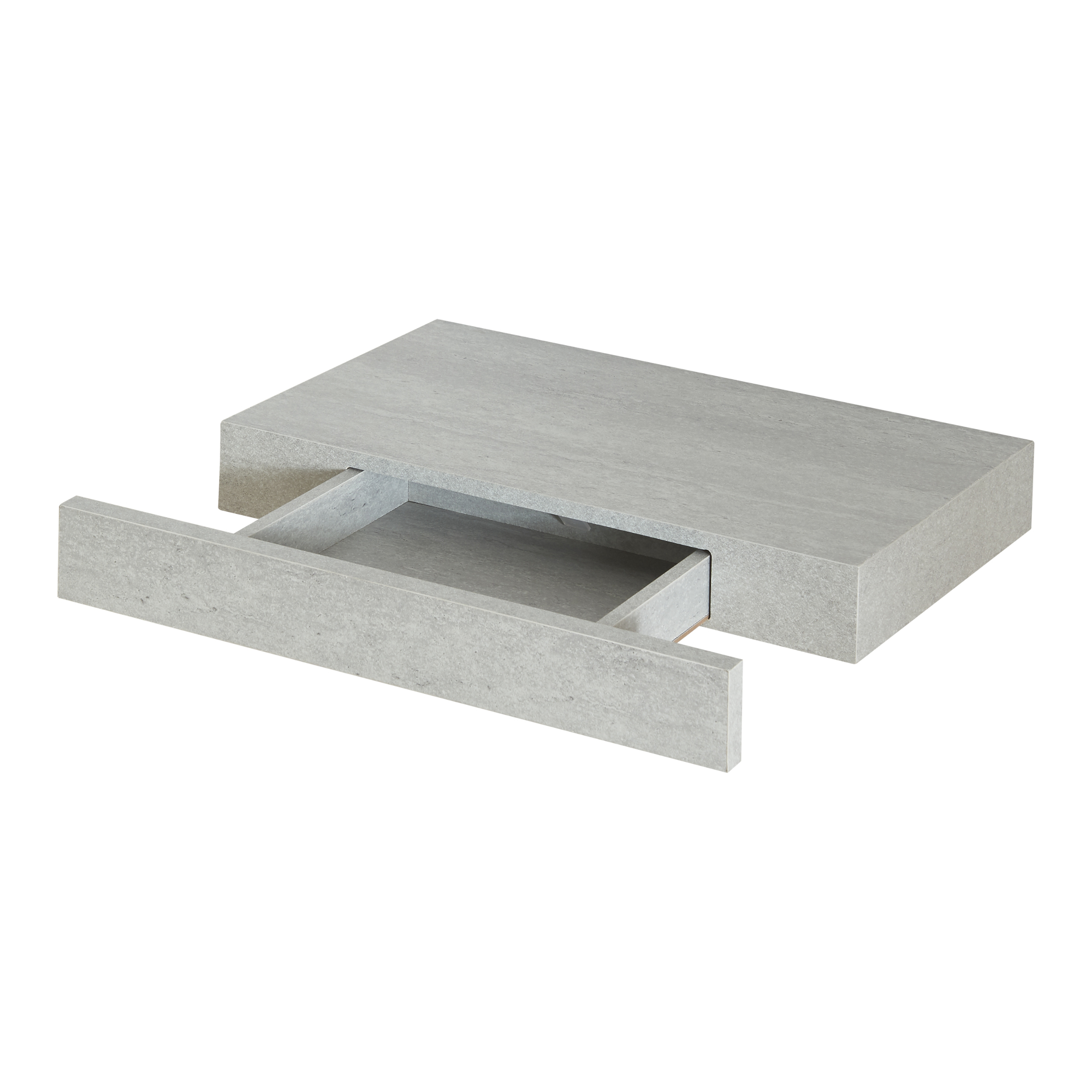 Raft, en.casa, PXWK-0002 Hyvinkaa, 39,5 x 25 x 5 cm, mdf, efect beton, 5 kg, cu sertar, montabil pe perete HausGarden Leisure