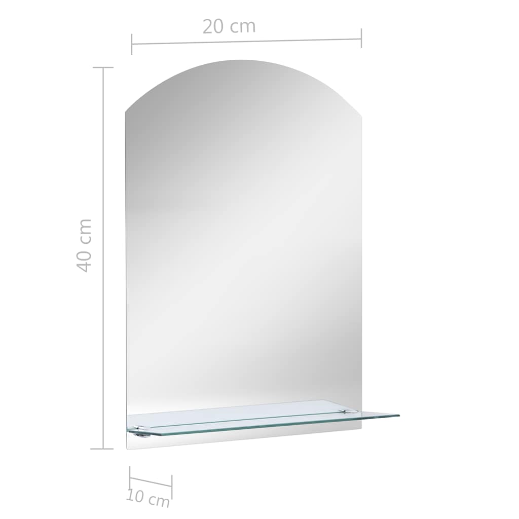 Oglindă de perete cu raft, 20 x 40 cm, sticlă securizată GartenMobel Dekor