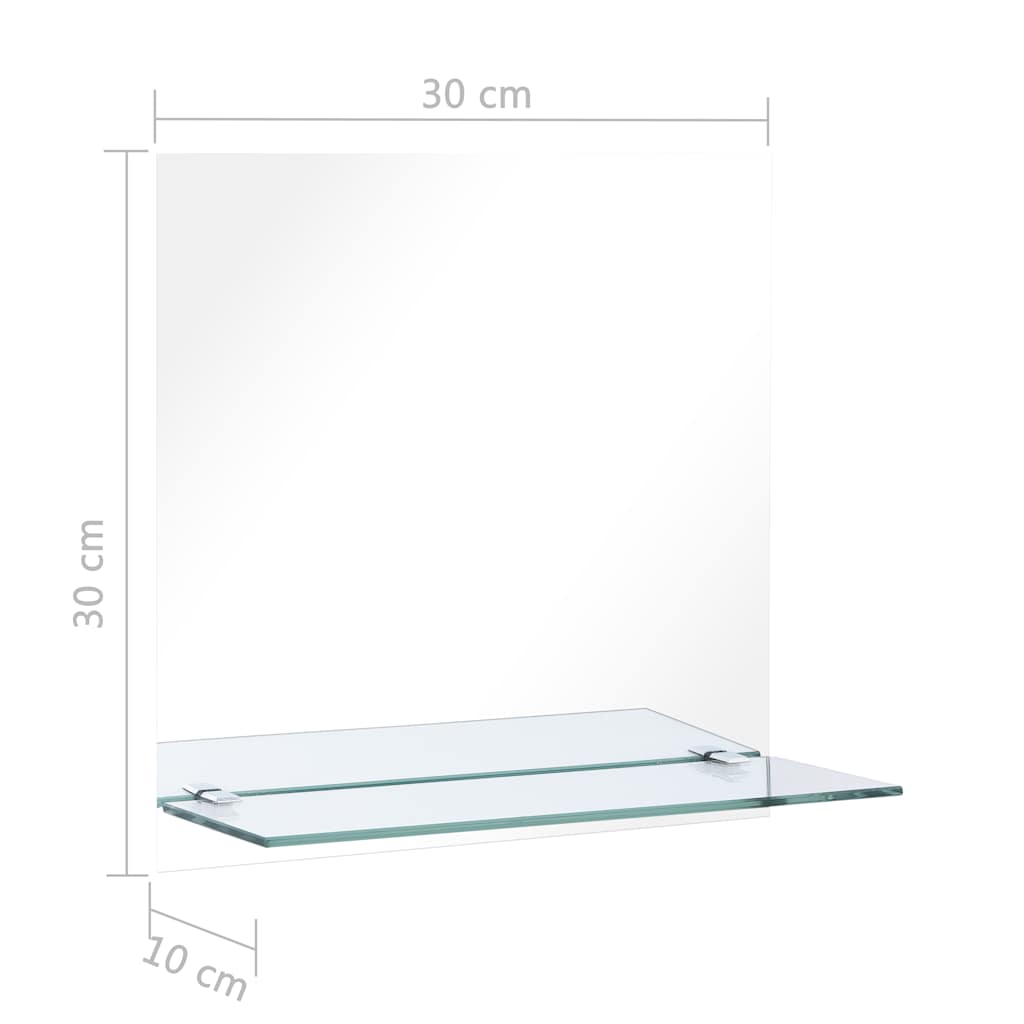 Oglindă de perete cu raft, 30 x 30 cm, sticlă securizată GartenMobel Dekor