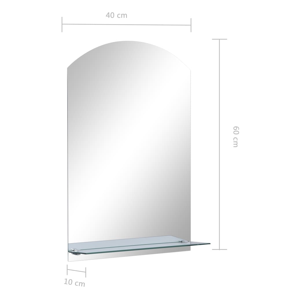 Oglindă de perete cu raft, 40 x 60 cm, sticlă securizată GartenMobel Dekor