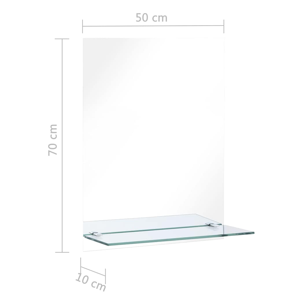 Oglindă de perete cu raft, 50 x 70 cm, sticlă securizată GartenMobel Dekor