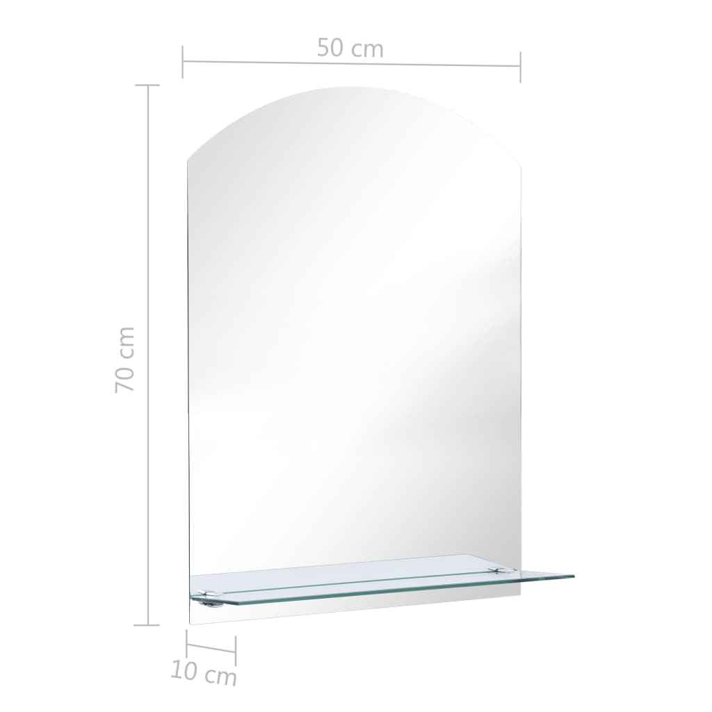 Oglindă de perete cu raft, 50 x 70 cm, sticlă securizată GartenMobel Dekor