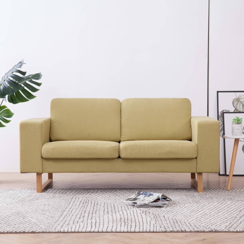 Canapea cu 2 locuri, verde, material textil GartenMobel Dekor