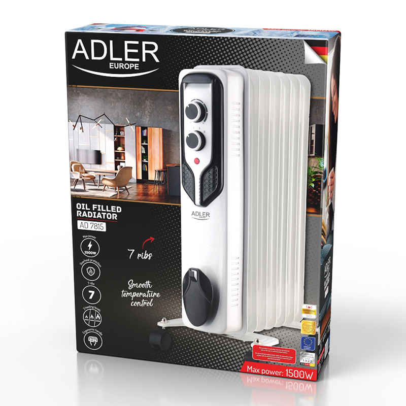 Radiator pe Ulei 7 Elementi 1500W Afisaj LCD cu Termostat pentru Reglarea Temperaturii