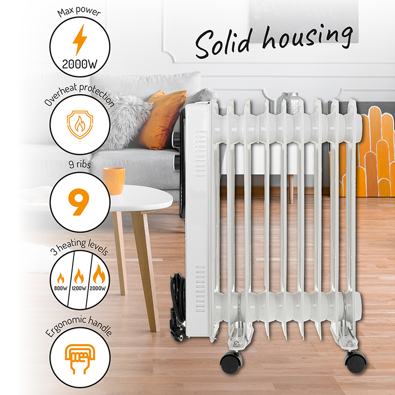 RADIATOR ULEI 9 ELEMENTI 2000W AD 7816 ADLER EuroGoods Quality
