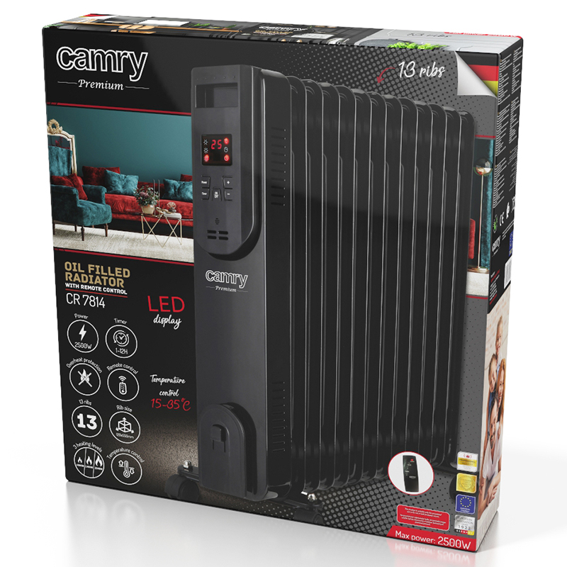 RADIATOR ULEI 13 ELEMENTI 2500W CR 7814 CAMRY EuroGoods Quality