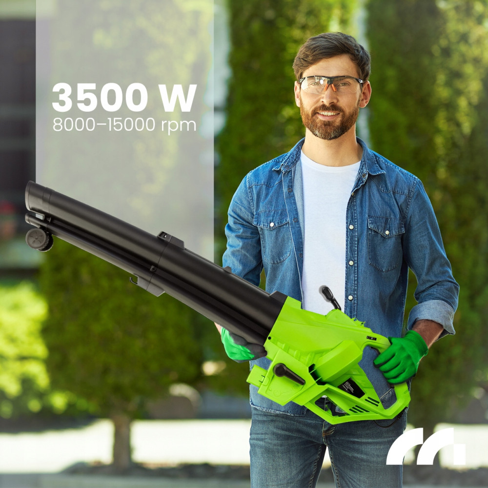 Suflanta Electrica 220V si Aspirator cu Tocator 3-in-1 pentru Frunze, Putere 3500W, 270 km/h, Sac Colector 45L