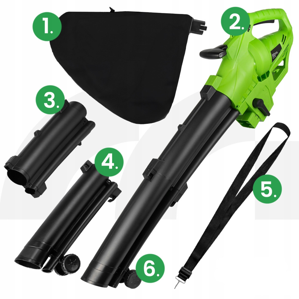 Suflanta Electrica 220V si Aspirator cu Tocator 3-in-1 pentru Frunze, Putere 3500W, 270 km/h, Sac Colector 45L